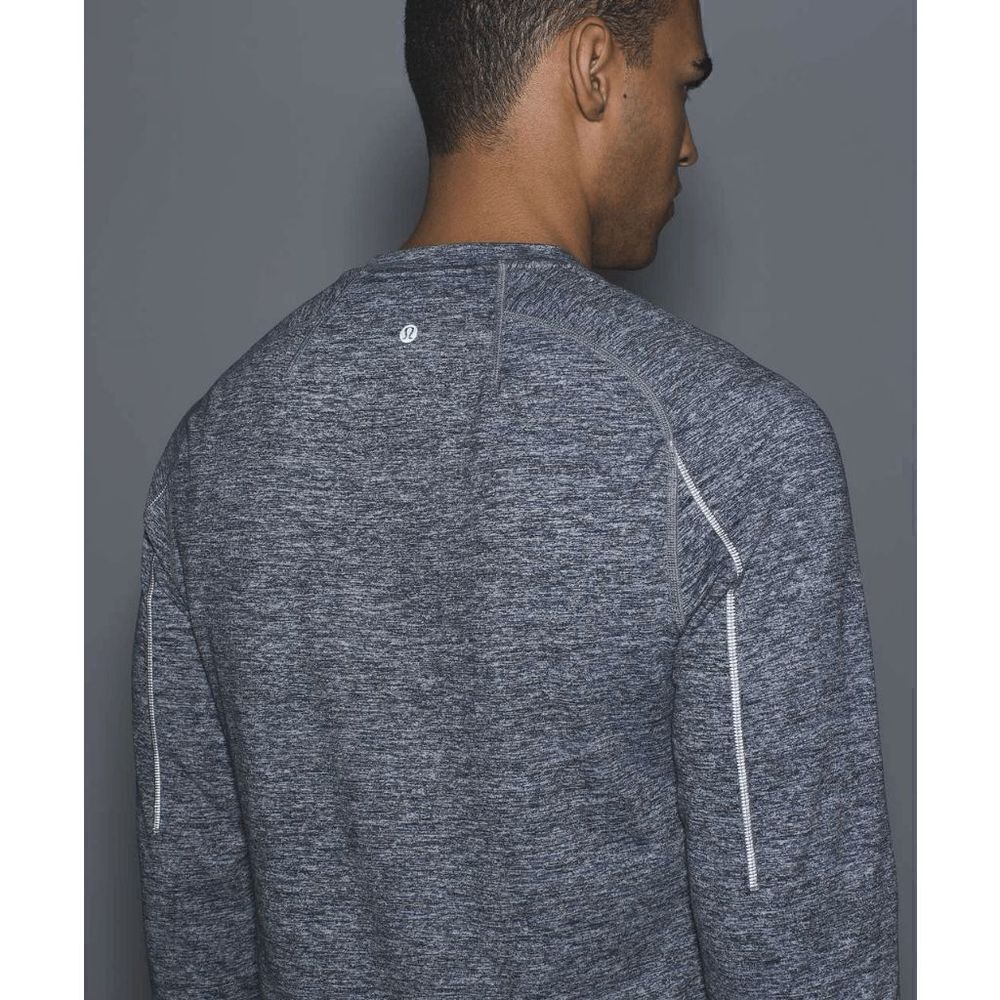 Lululemon Surge Long Sleeve Henley in Space Dye Camo Black Dark Slate - Picture 3 of 8